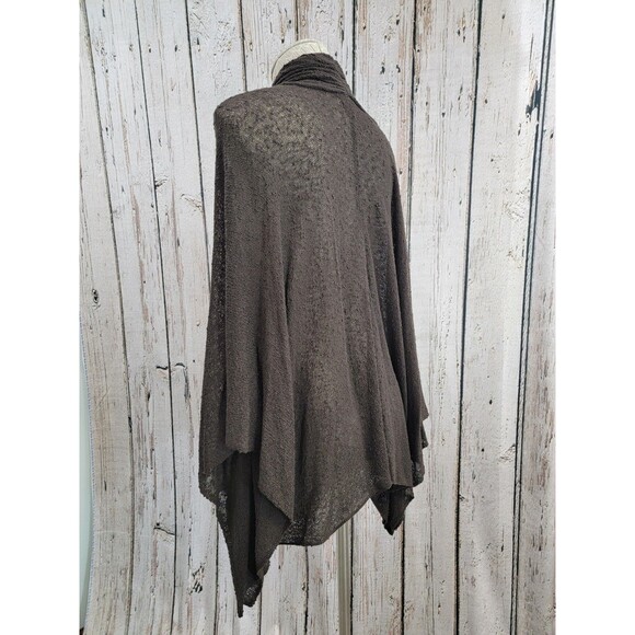 Anne Klein OS Sheer Chocolate Brown Shrug Wrap Sweater Cardigan Knit Lightweight - Picture 5 of 13